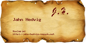 Jahn Hedvig névjegykártya